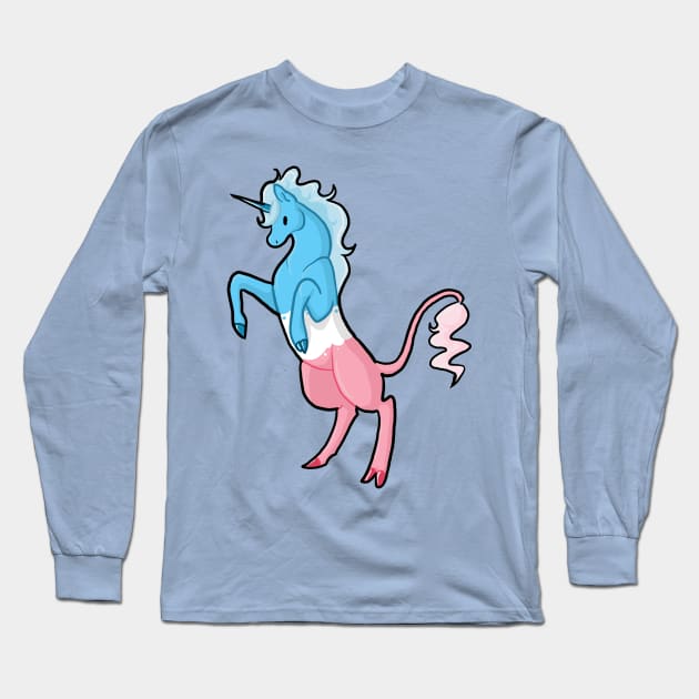 Trans Pride Unicorn Long Sleeve T-Shirt by Khalico